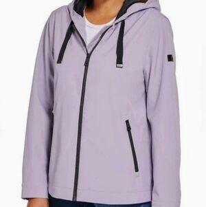 DKNY Hooded Softshell Jacket Women's XXL — Pale‎ Lilac Lavender — Spring Jacket